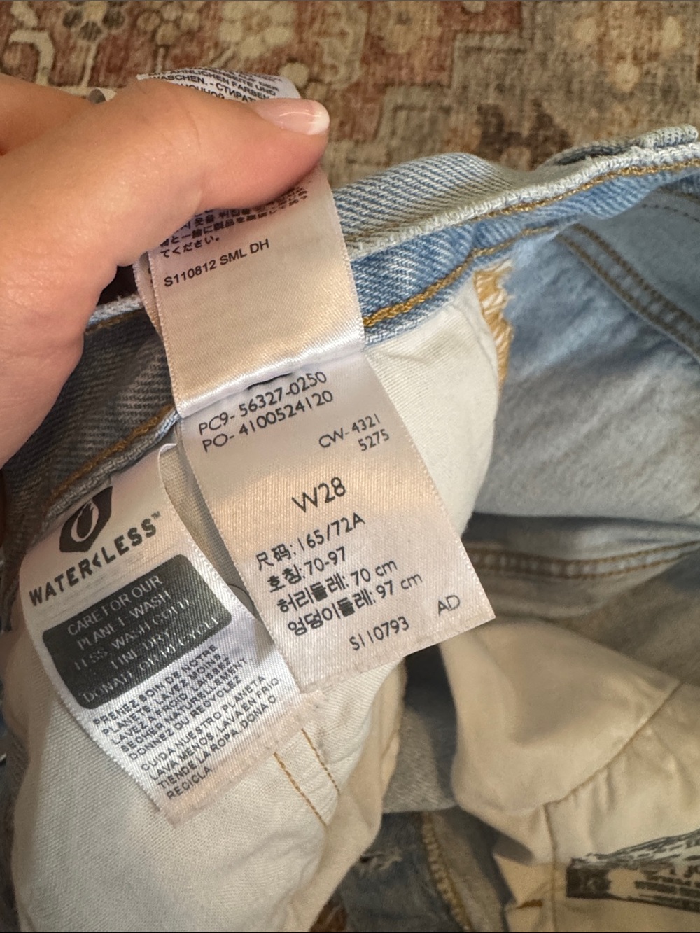 Levi's Light Blue Distressed Denim Cutoff Shorts - Picture 4 of 4